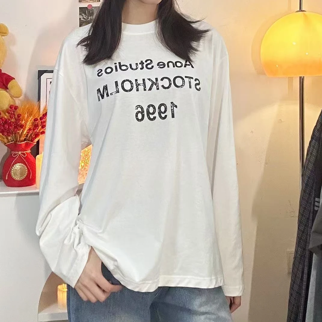 24ss新款经典印花长袖重磅纯棉百搭经典款baecaa