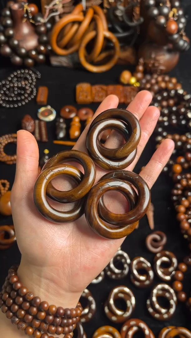 枣木雷击枣木玉化六七星乾坤圈2.5