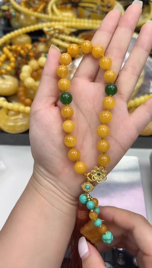 裸石蜜蜡未镶嵌琥珀蜜蜡手串