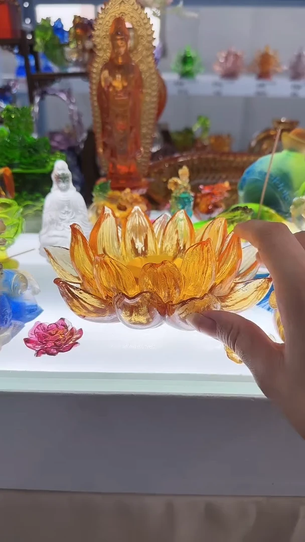 手工艺品琉璃莲湖底座