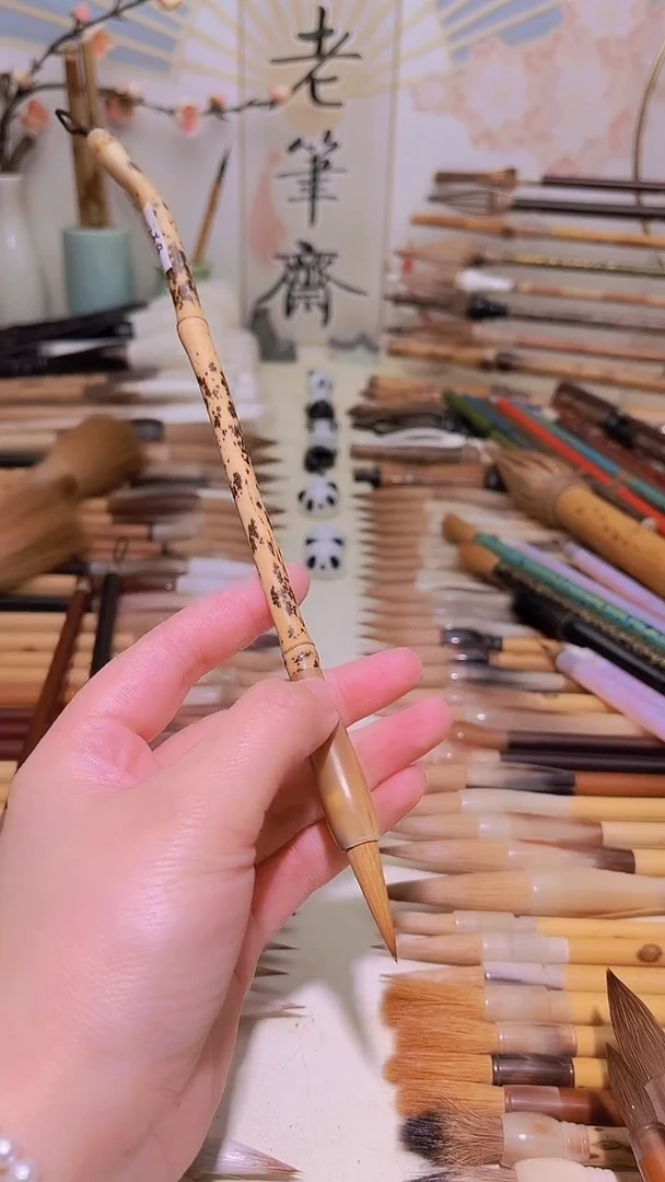 定制怪竹牛角破军狼紫毫大号出峰2.7cm