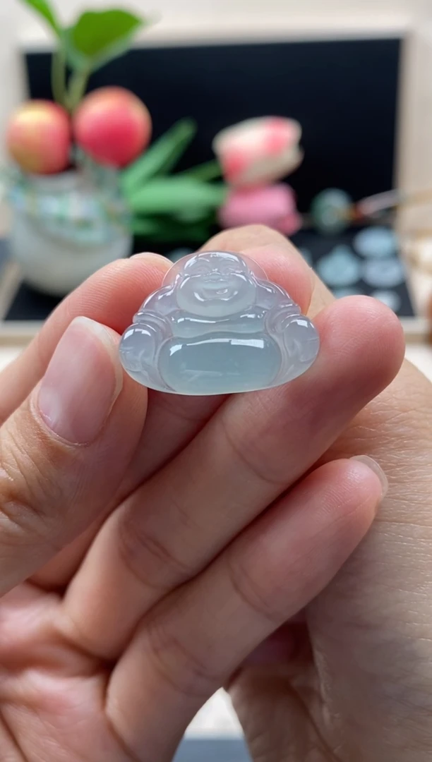 翡翠未镶嵌颈饰翡翠晴底佛公