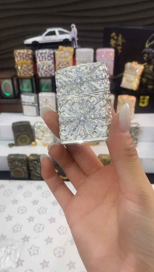 铜纯银满钻克罗心 礼盒礼袋 油 火石 礼包 棉芯