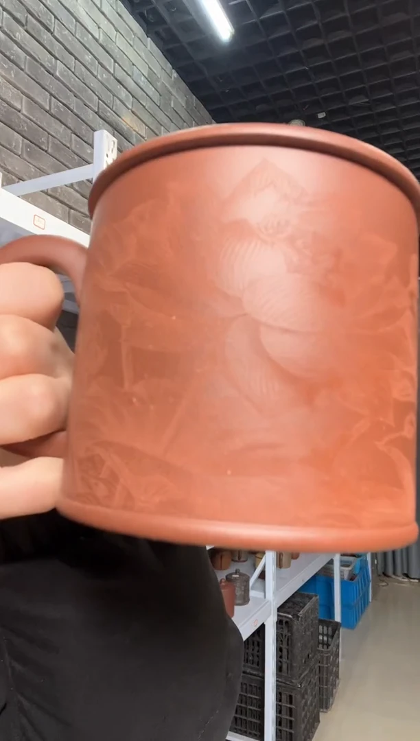 【闪购商品】紫砂茶杯紫砂盖杯底槽清荷花