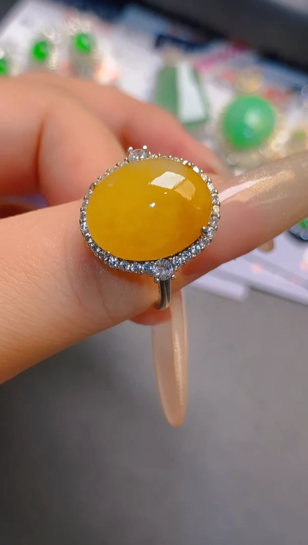 翡翠银S925镶嵌耳饰天然