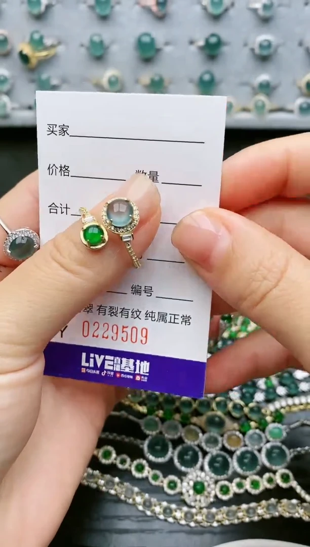 【闪购商品】翡翠戒指银S925镶嵌9509