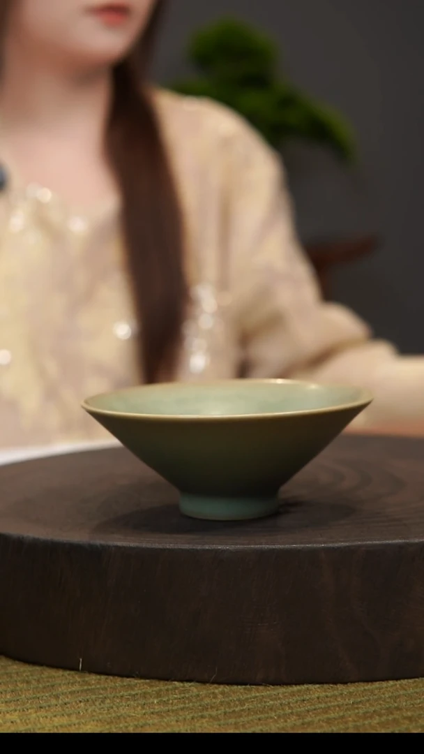 杯小*斗笠杯  汝州原产地  原矿老釉  带底款