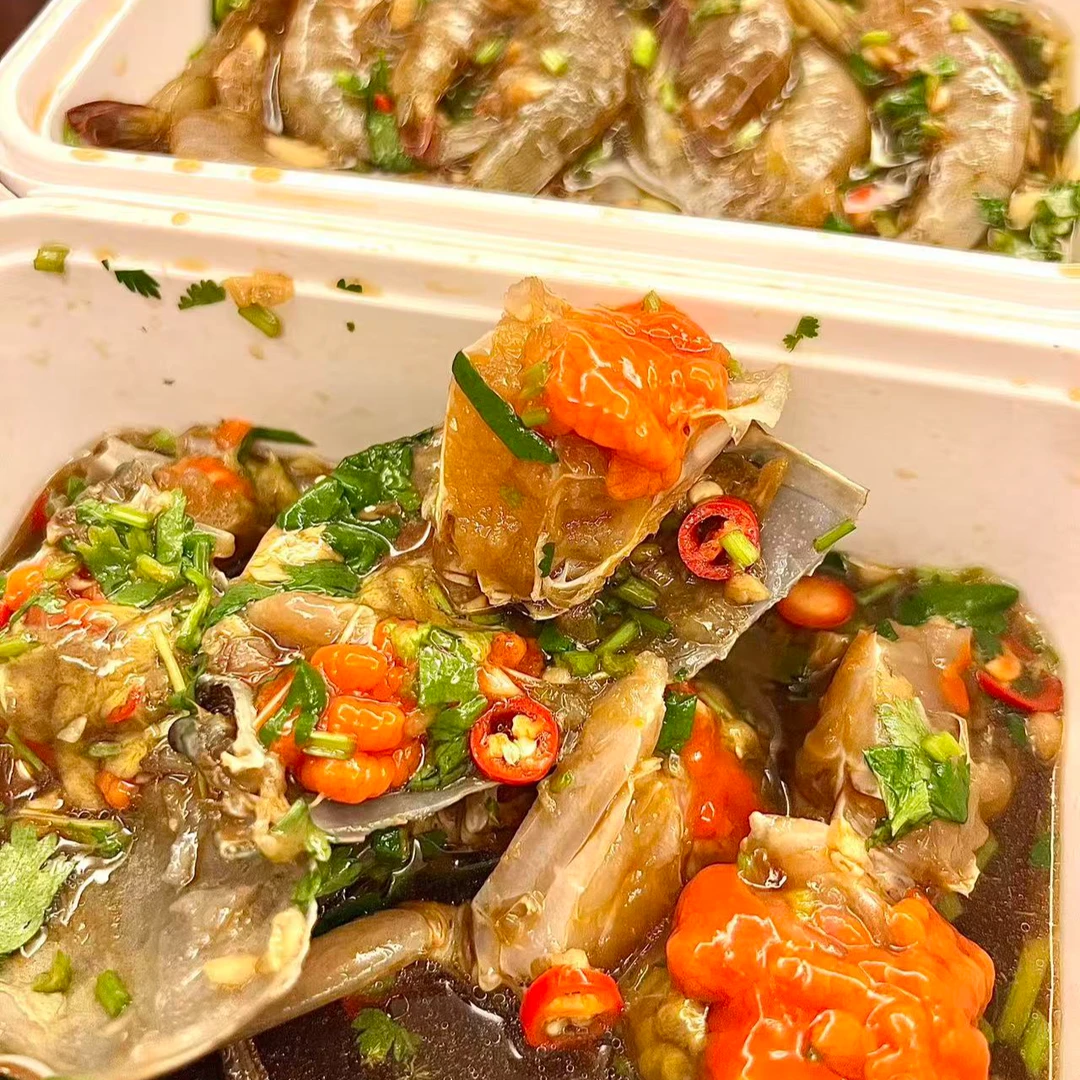 舟山特产 2桶共1000g生腌纯蟹肉块 肉质细嫩 顺丰冷链送货上门