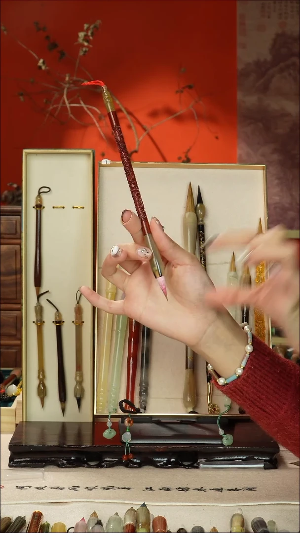 323号闪孤品高货毛笔链接 清水试笔 蘸墨不退