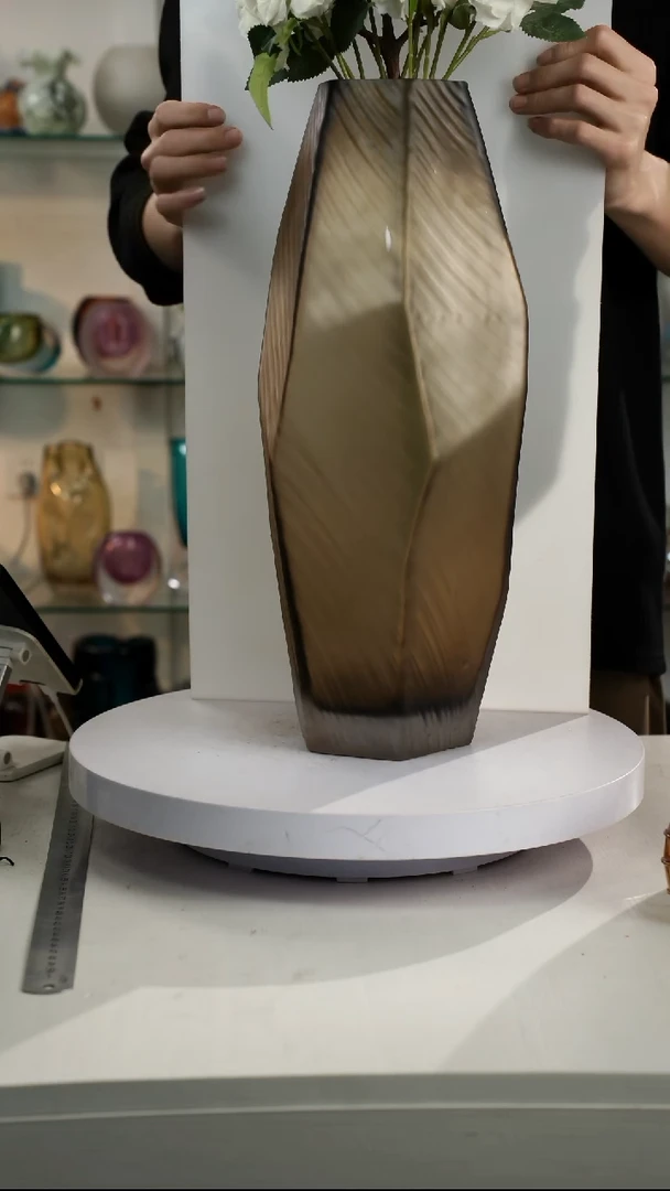 【闪购商品】琉璃高46轻奢琉璃花器微瑕福利正常手工痕迹