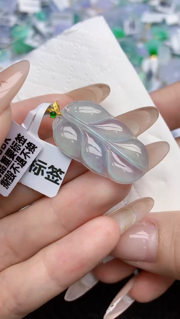翡翠18K金镶嵌颈饰59   天然翡翠A货