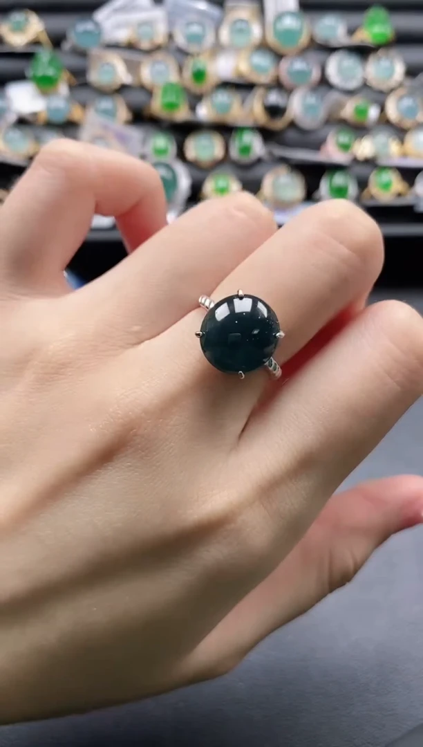 【闪购商品】翡翠戒指银S925镶嵌1111