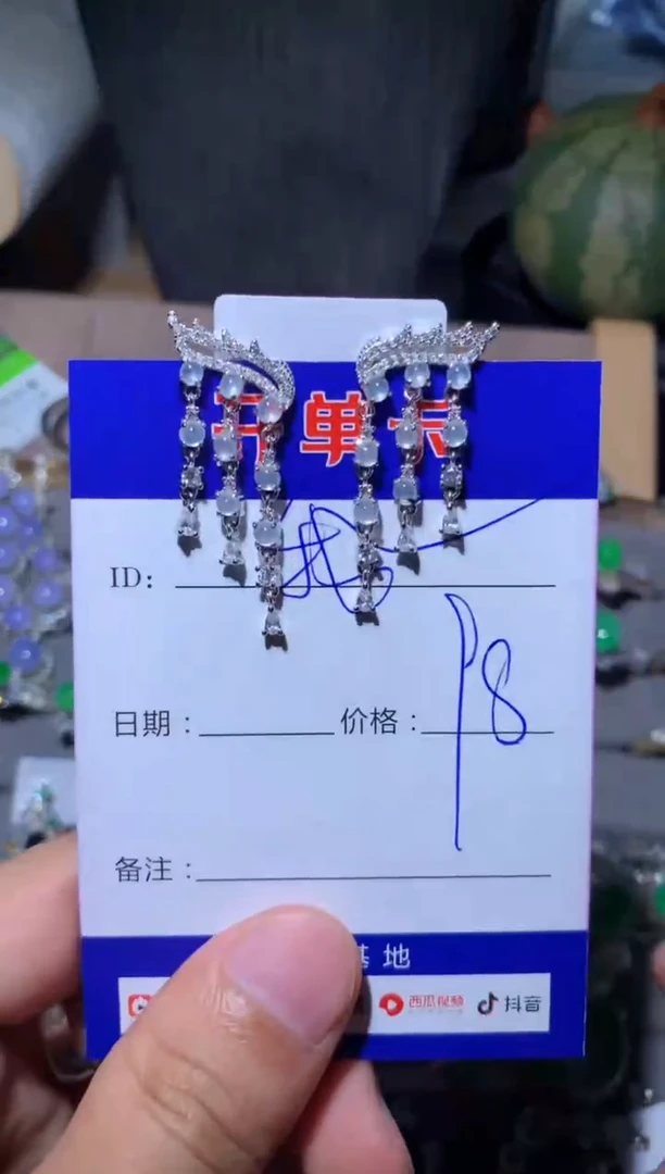 【闪购商品】翡翠耳饰银S925镶嵌向 我不想去上学