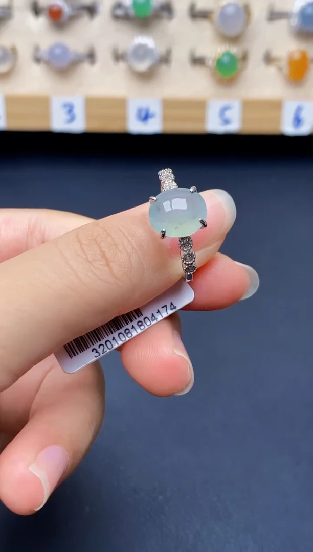 银S925镶嵌戒指翡翠4229
