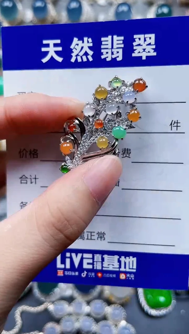 颈饰银S925镶嵌翡翠813