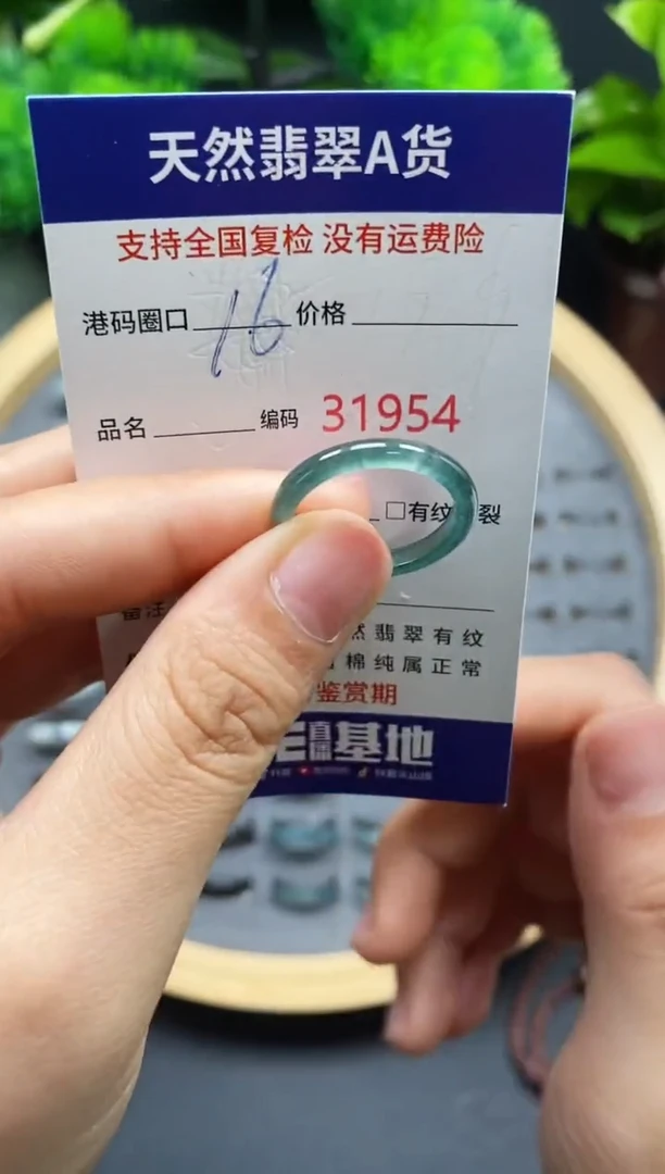 【闪购商品】翡翠戒指未镶嵌天然翡翠戒圈1954