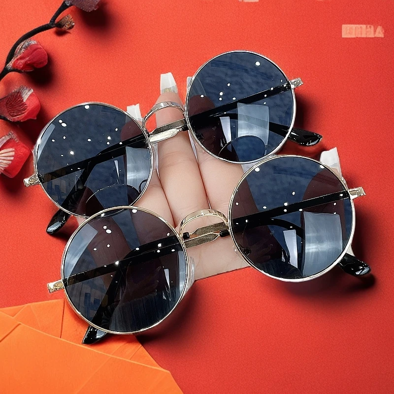 新款男士女士时尚太阳镜 朋克眼镜圆形墨镜