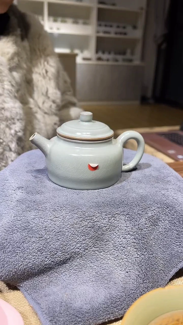 摆件陶原生态原矿仿古青绿压手