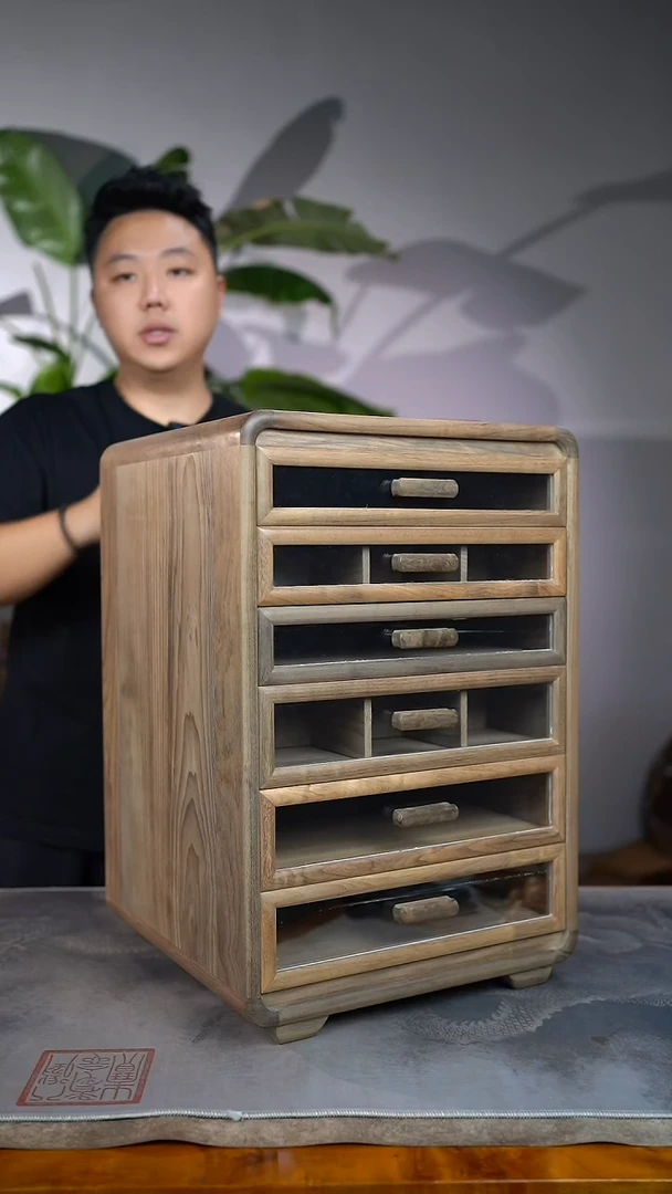 金丝楠阴沉独板精工榫卯六层原木收纳柜35.5/54