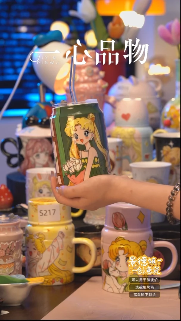 杯C284景德镇手工手绘杯子摆件