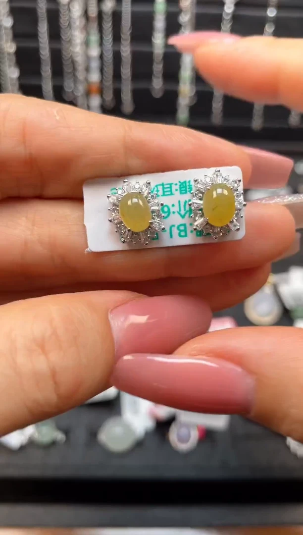 银S925镶嵌戒指翡翠天然翡翠A货