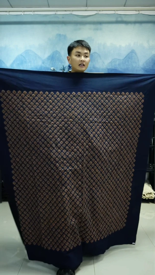 植物染逆染扎花桌布