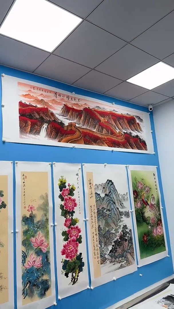 国画手绘作品/书法字画红长城