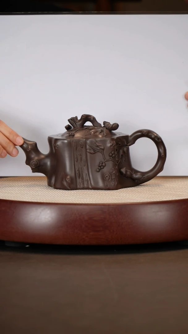 【闪购商品】紫砂茶壶玉林百目紫茄泥葡萄桩+薛锋340c