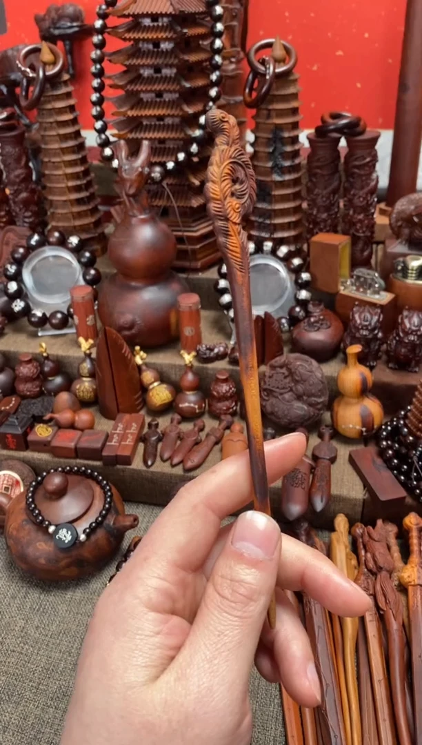 【闪购商品】木桃木羽毛发簪20cm 下单包邮