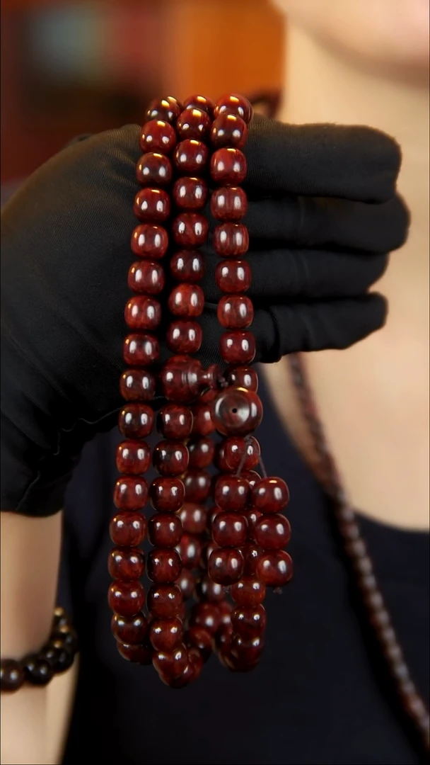降真香手串/手链园**楼 海南红降土埋玉化料1.0*108手串