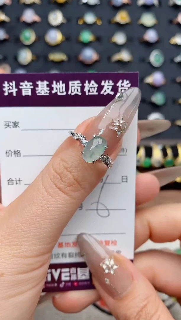 银S925镶嵌戒指翡翠橘***胖.