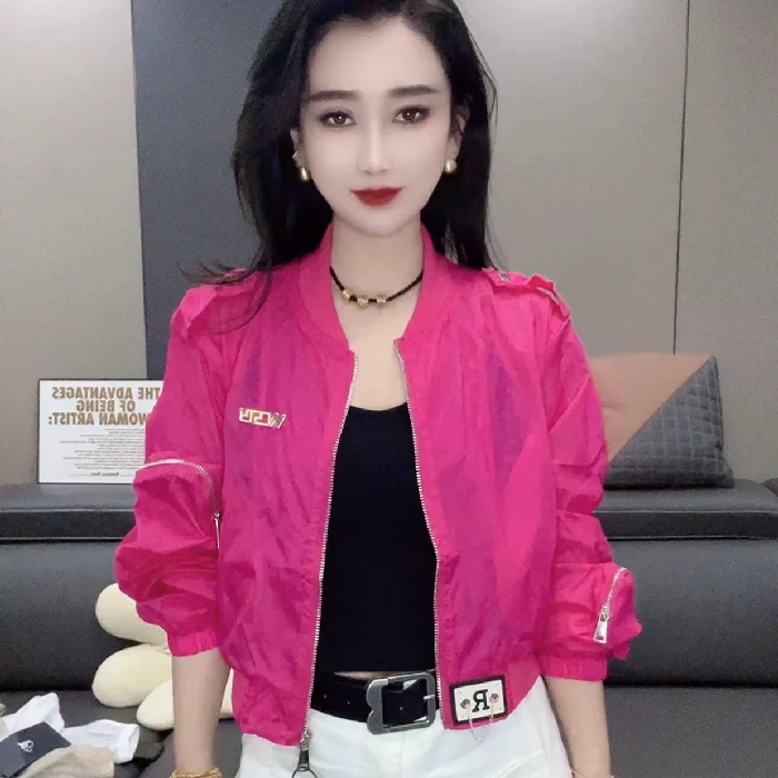 2464#棒球款超薄防晒短外套