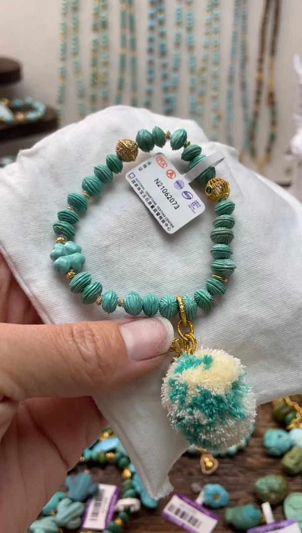 【闪购商品】绿松石手串银S925镶嵌84
