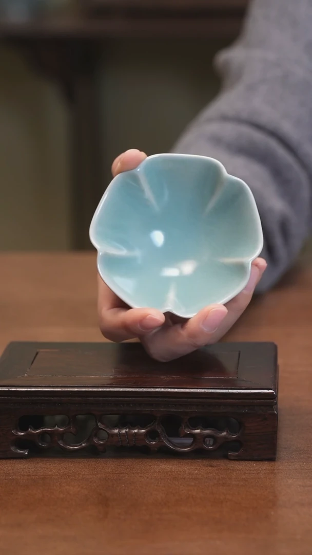 【闪购商品】Y宝丰宋官窑原产地汝瓷海棠杯