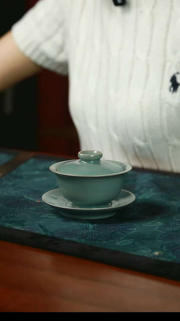 元宝盖碗 仿古釉 支钉 不开片  一级品  100毫升