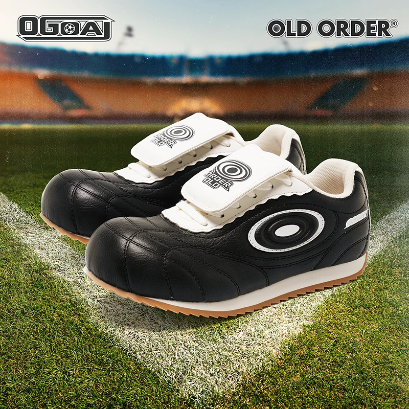 OLD ORDER-足球鞋ŌGoal黑白漩涡 Black White 黑色足球薄底鞋男女