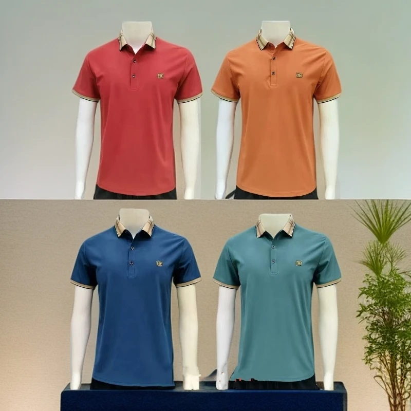 6812时尚高档男士短袖上衣运动休闲夏季透气翻领