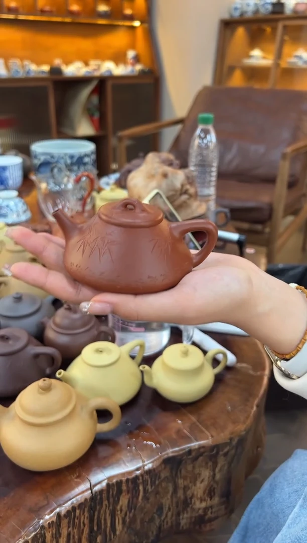 【闪购商品】紫砂茶壶【头哥手工壶】子冶石瓢大红袍刻绘