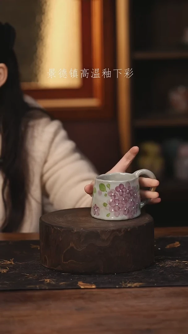 陶瓷景德镇高温釉下手绘陶瓷@L359@