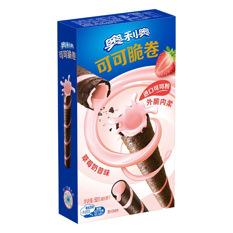 【饼干】奥利奥可可脆卷草莓奶昔口味50g