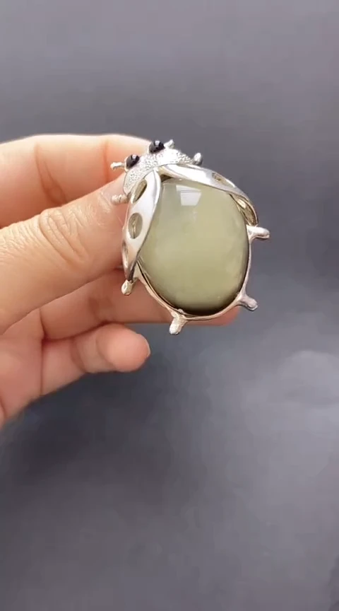 【闪购商品】琥珀裸石银S925镶嵌琥珀吊坠