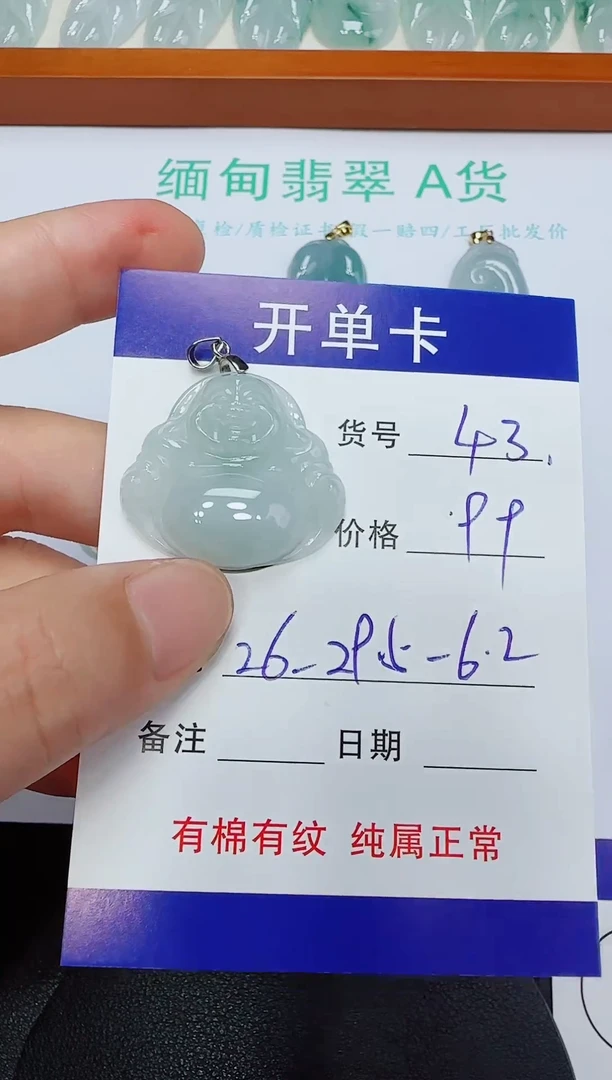 翡翠未镶嵌吊坠(赠链)43