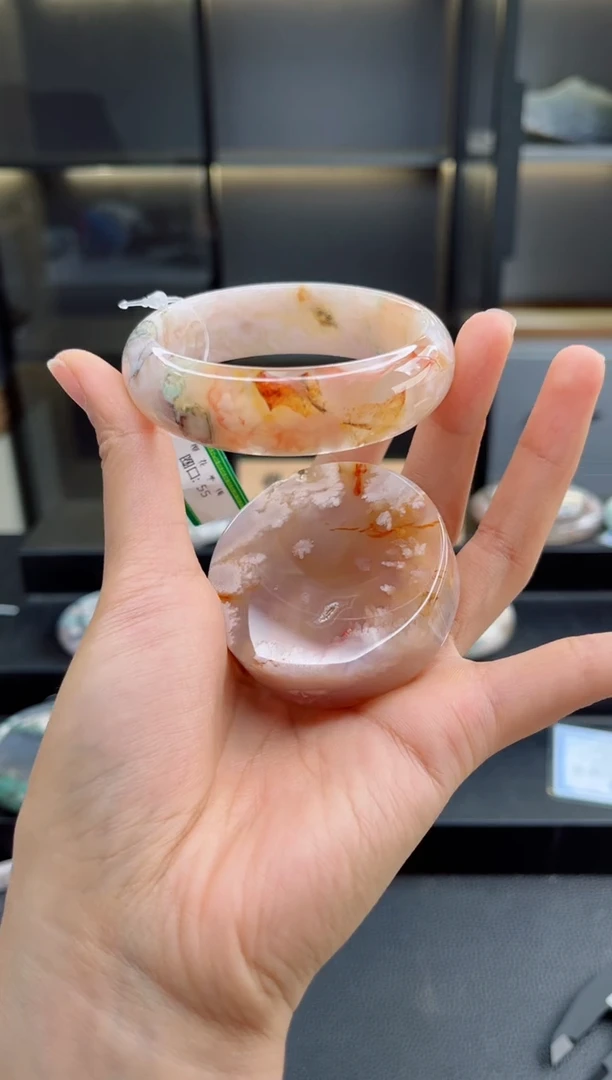 石英质玉手镯未镶嵌55圈口（赠送镯心）342697