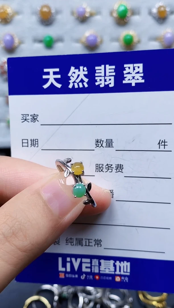 银S925镶嵌戒指翡翠110