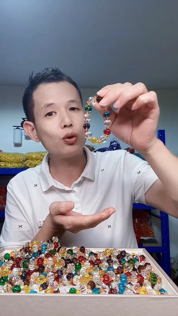 颈饰未镶嵌水晶P019可爱特色南瓜珠多宝水晶多彩系列单圈手串