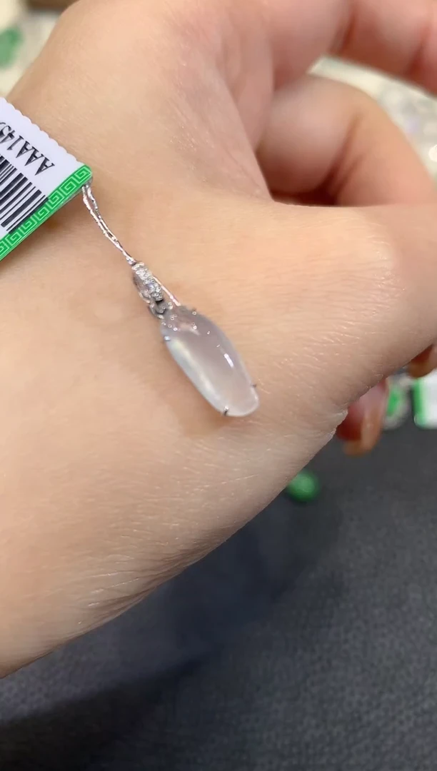 吊坠(不含链)18K金镶嵌翡翠a6