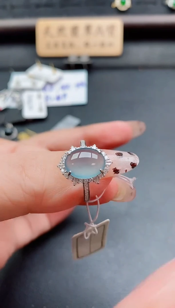 银S925镶嵌戒指翡翠1