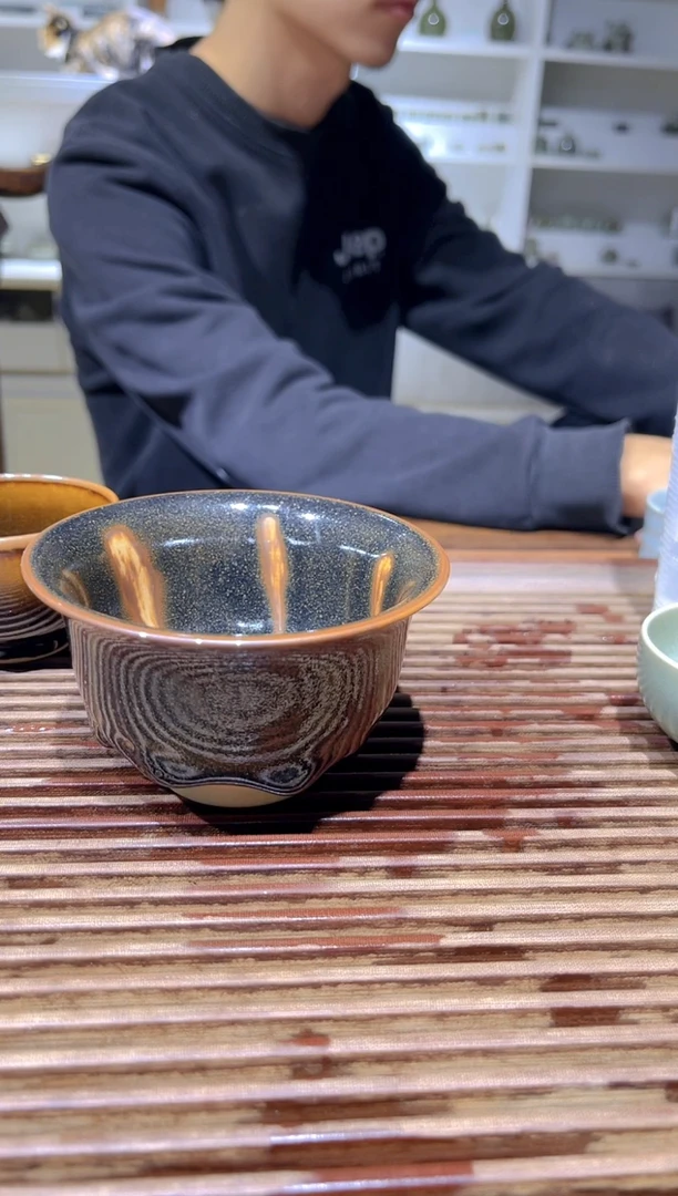 杯子原生态原矿乌金坠釉压手