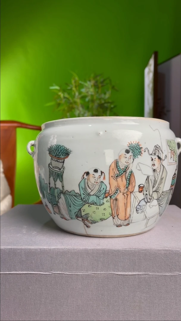 【闪购商品】摆件瓷浅绛人物大缸