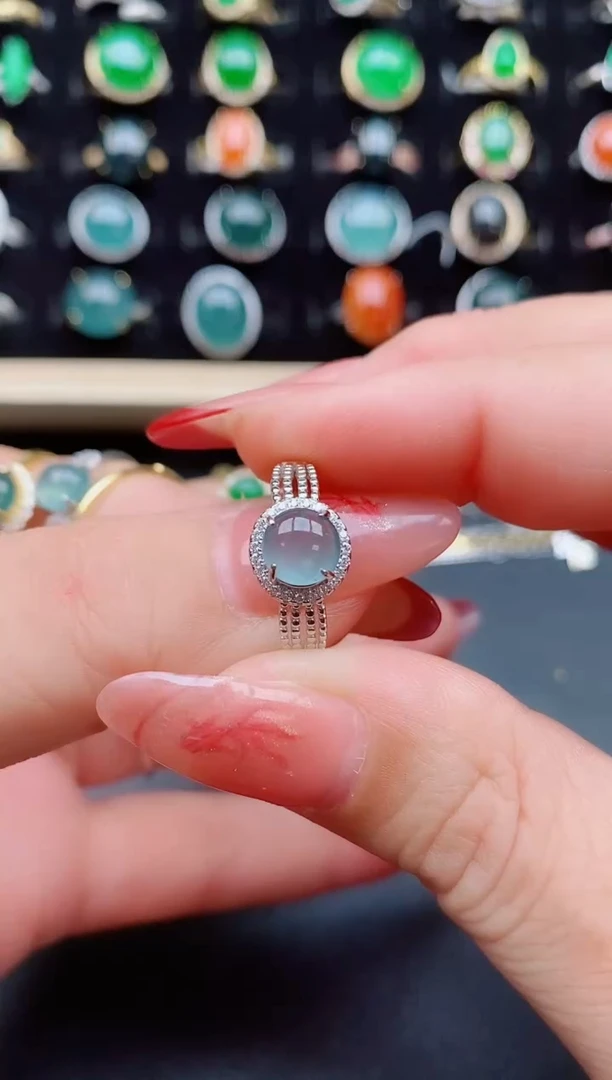 【闪购商品】翡翠戒指银S925镶嵌321312